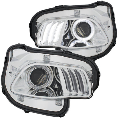 ANZO 2014-2016 Jeep Cherokee Projector Headlights Chrome clear w/ whit