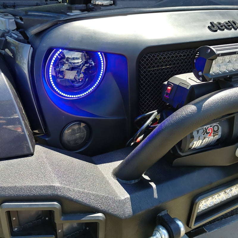 Oracle 7in High Powered LED Headlights - Black Bezel - ColorSHIFT No