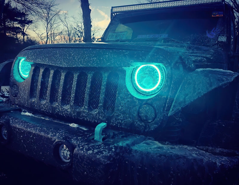 Oracle 7in High Powered LED Headlights - Black Bezel - ColorSHIFT No