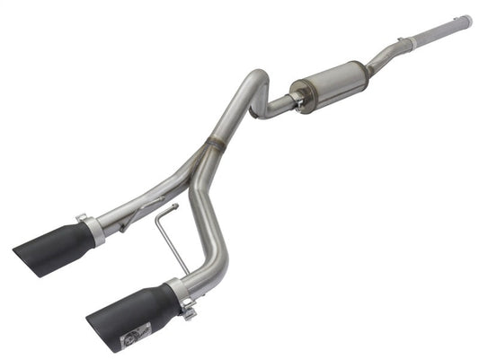 aFe Rebel Series CB 2.5in Dual Center Exit SS Exhaust w/ Black Tips