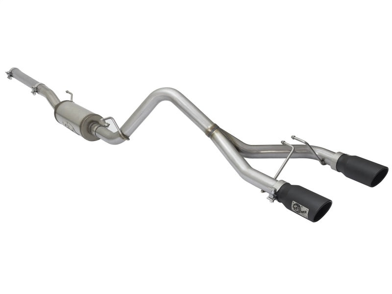 aFe Rebel Series CB 2.5in Dual Center Exit SS Exhaust w/ Black Tips