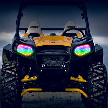 Oracle 08-19 Polaris RZR 570/800/900 Dynamic RGB+W Headlight Halo Kit