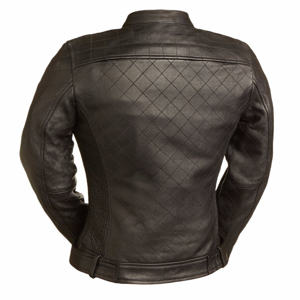 Queen of Diamonds - Women's Motorcycle Leather Jacket