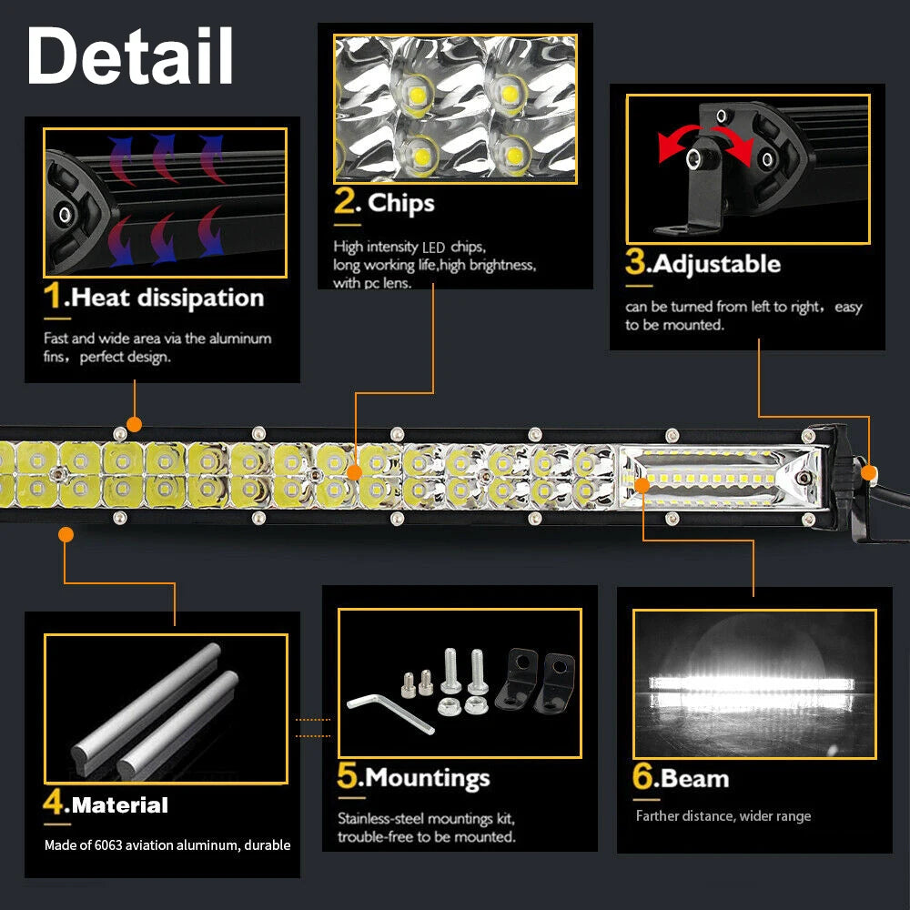 Nlpearl Light Bar Light 60W 120W 180W 240W Super Slim