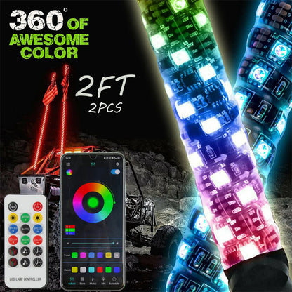 2FT RGB  OffRoad Whip Light