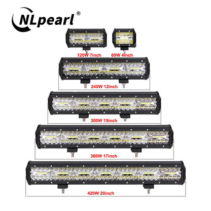 NLpearl LED Bar 12V 24V Offroad Spot Flood Combo