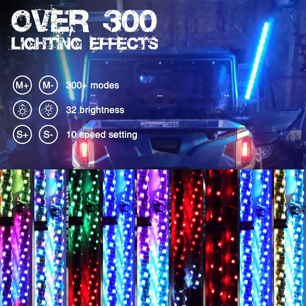 2FT RGB  OffRoad Whip Light