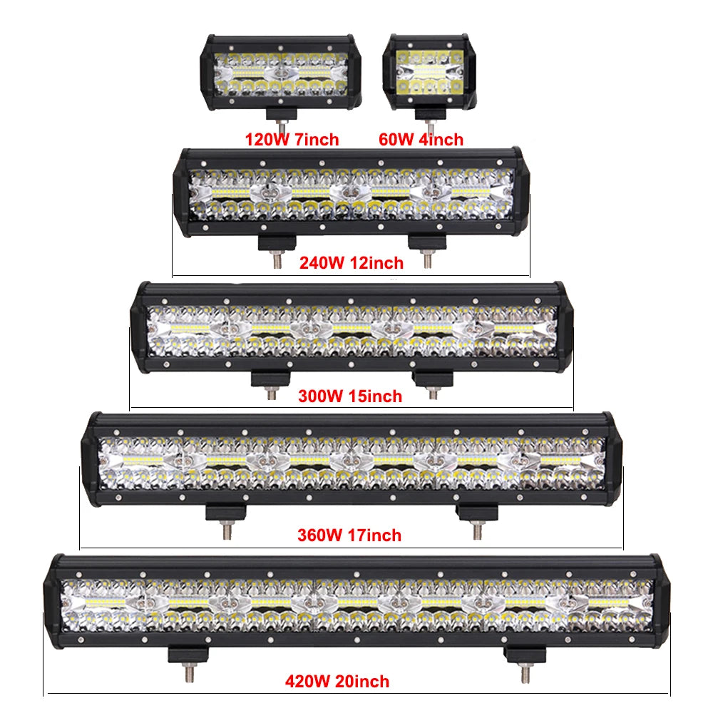 NLpearl LED Bar 12V 24V Offroad Spot Flood Combo