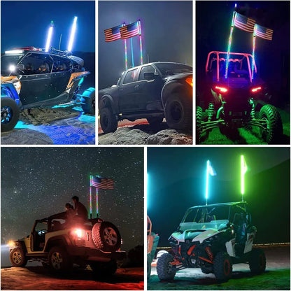 2FT RGB  OffRoad Whip Light