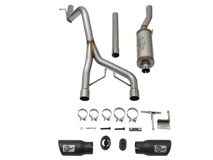 aFe Rebel Series CB 2.5in Dual Center Exit SS Exhaust w/ Black Tips