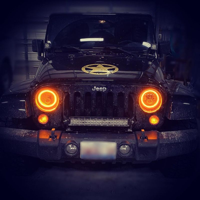 Oracle 7in High Powered LED Headlights - Black Bezel - ColorSHIFT No